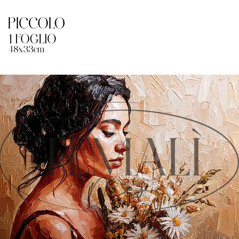 Dècoupage Vintage Quadro – Donna con margherite