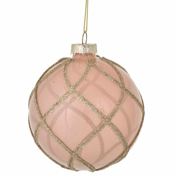 Decorazione Natalizia in vetro "Sfera con rombi", Bianchi Dino