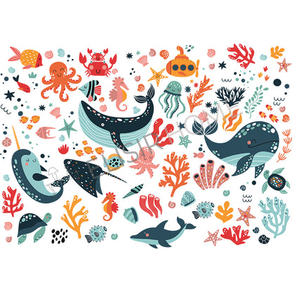 Stampa Trasferibile “AMICI DEL MARE” 28×40 cm