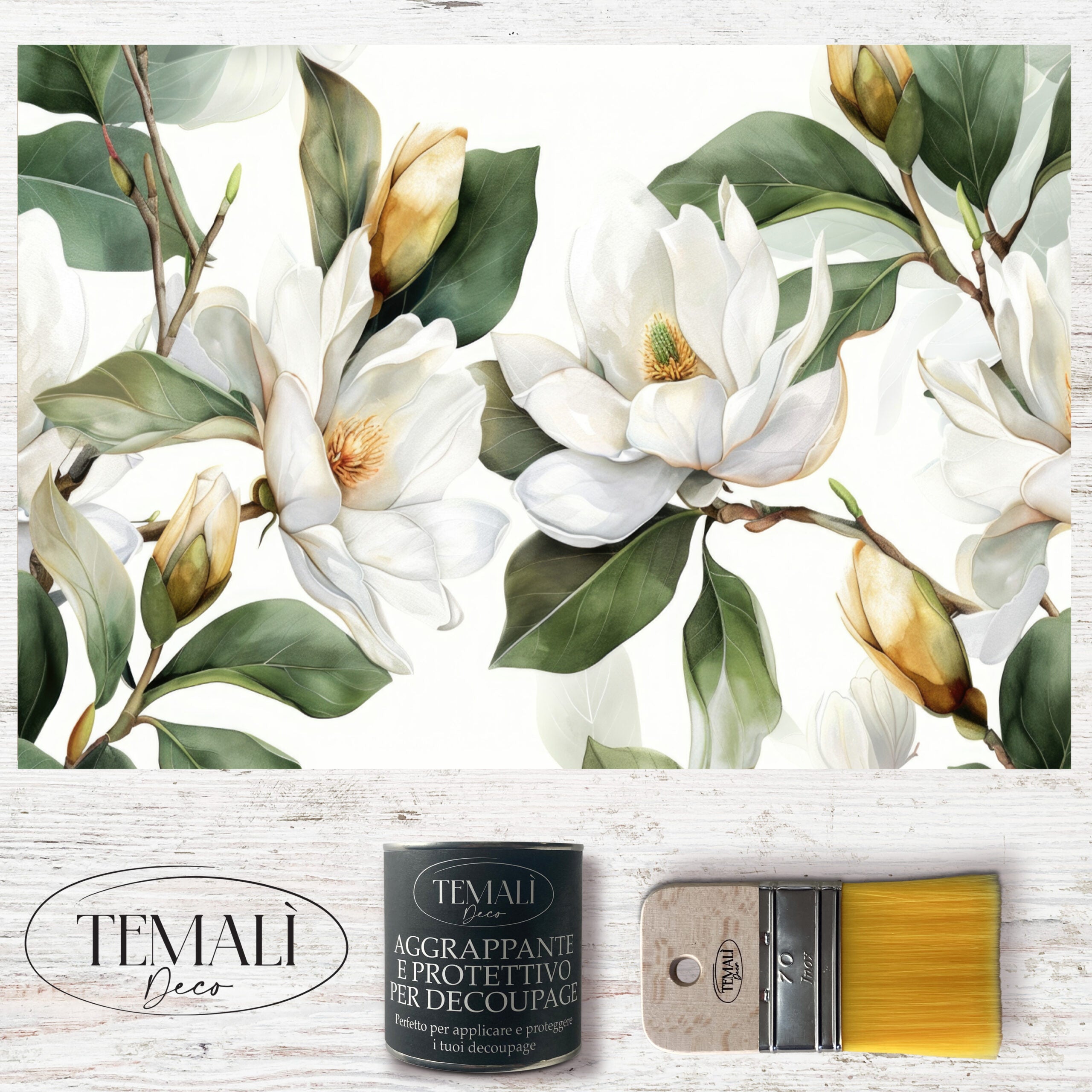Dècoupage Modern Flora – Fiori bianchi