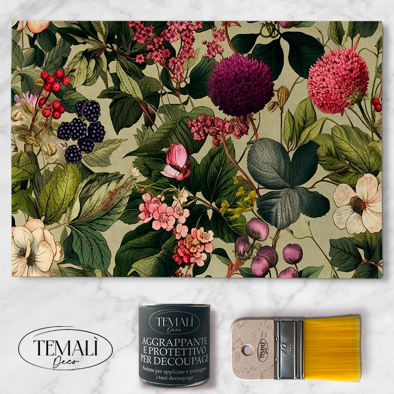 Dècoupage Modern Flora - Green Berry
