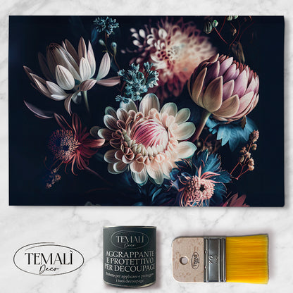 Dècoupage Modern Flora - Zinnie Pastello