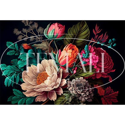 Dècoupage Modern Flora - Fucsia Peonies