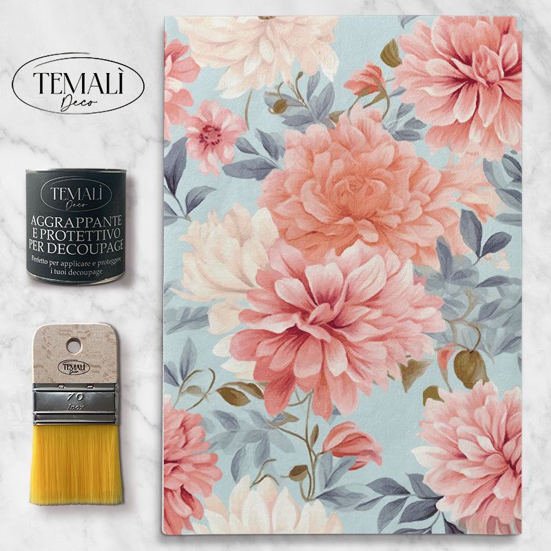 Dècoupage Modern Flora - Peonie Azzurre
