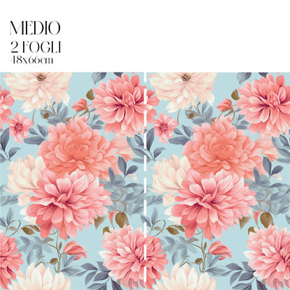 Dècoupage Modern Flora - Peonie Azzurre