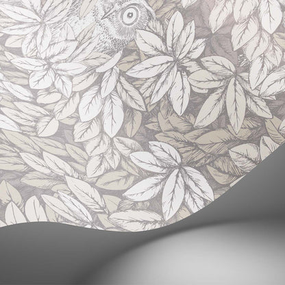 Carta da Parati "FOGLIE E CIVETTE TORTORA" Fornasetti | COLE & SON