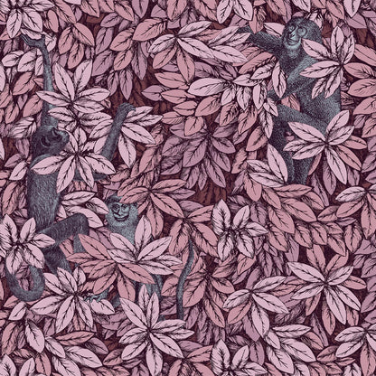 Carta da Parati "FOGLIE E SCIMMIE ROSA" Fornasetti | COLE & SON
