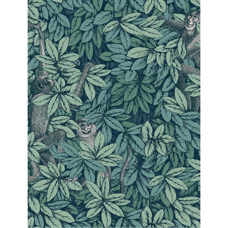 Carta da Parati "FOGLIE E SCIMMIE ZAFFIRO" Fornasetti | COLE & SON