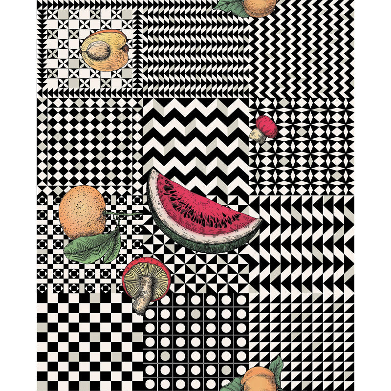 Carta da Parati "FRUTTA E GEOMETRICO NERO" Fornasetti | COLE & SON