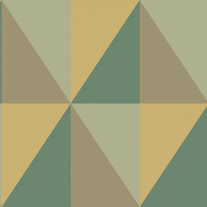 Carta da Parati “GEOMETRIC Apex Grand Olive, Forest Green & Metallic Gold” | COLE & SON