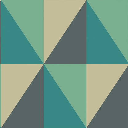 Carta da Parati “GEOMETRIC Apex Grand Viridian, Petrol & Ink” | COLE & SON