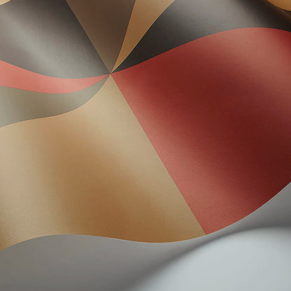 Carta da Parati “GEOMETRIC Apex Grand Red, Sand & Soot” | COLE & SON