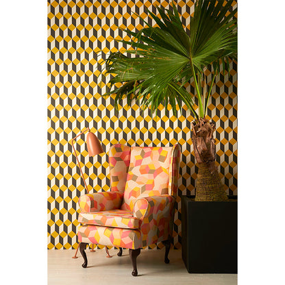 Carta da Parati “DELANO Yellow, White & Soot” | COLE & SON