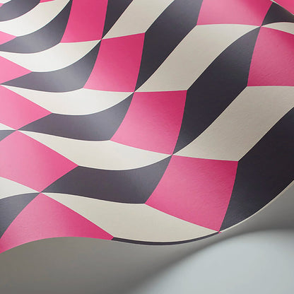 Carta da Parati “DELANO Magenta, White & Charcoal” | COLE & SON