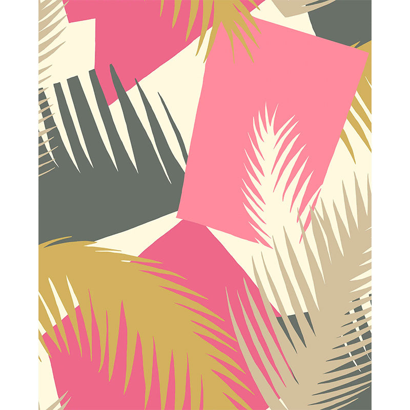 Carta da Parati “DECO PALM Fuchsia, Magenta, Gold & Charcoal on Cream” | COLE & SON