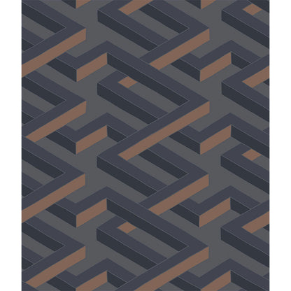 Carta da Parati “LUXOR Yellow, Metallic Bronze on Slate Grey” | COLE & SON