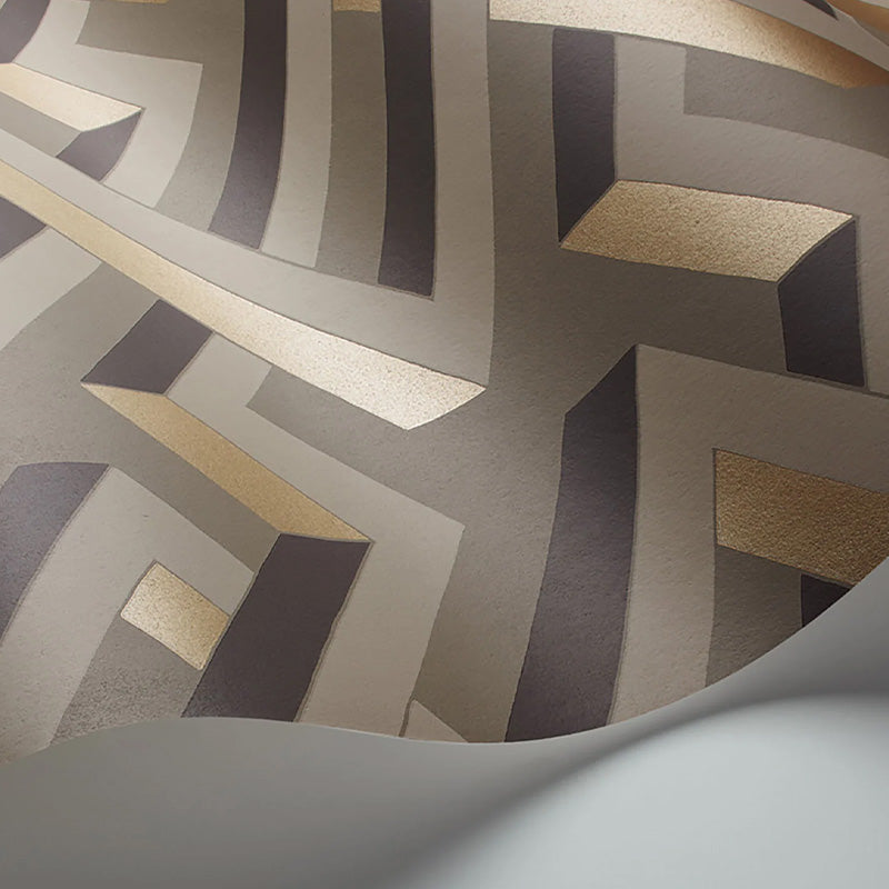 Carta da Parati “LUXOR Metallic Bronze on Dark Taupe” | COLE & SON