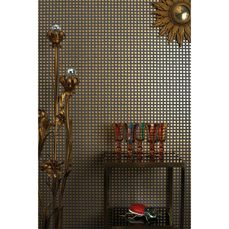 Carta da Parati “MOSAIC Metallic Gold on Soot” | COLE & SON