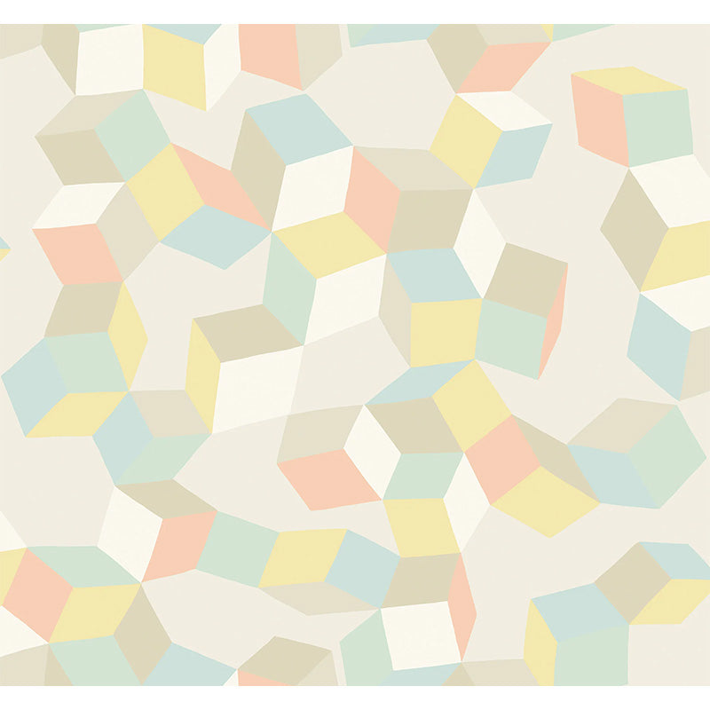 Carta da Parati “PUZZLE Duck Egg & Yellow on Cream” | COLE & SON