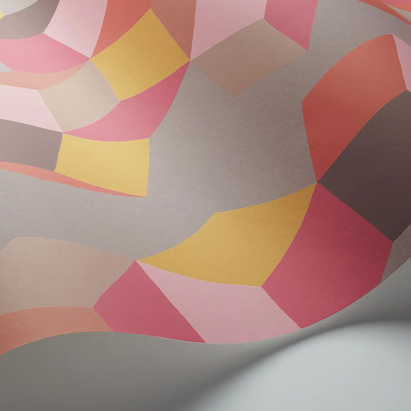 Carta da Parati “PUZZLE Fuchsia & Orange on Dove” | COLE & SON