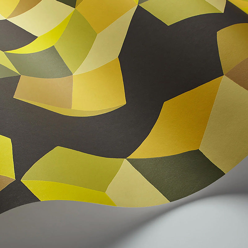 Carta da Parati “PUZZLE Chartreuse on Charcoal” | COLE & SON