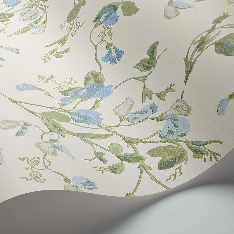 Carta da Parati "SWEET PEA Archive Anthology Mulberry & Sage on Cream" Botanical | COLE & SON