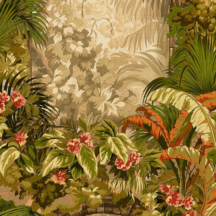 Tapete „Hispalis grün, gelb und beige“ | COLE & SON