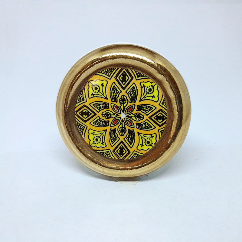 Pomello in ceramica “Tondo Arabic Giallo"