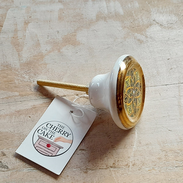 Pomello in ceramica “Tondo Arabic Giallo"