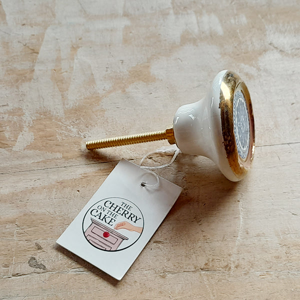 Pomello in ceramica “Tondo Bouquet Blu"