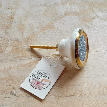 Pomello in ceramica “Tondo Geometrico Blu"