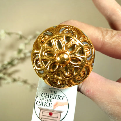 Pomello in ceramica “Sfera Preziosa Beige Scuro & Oro"