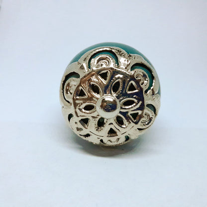 Pomello in ceramica “Sfera Preziosa Azzurro & Argento"