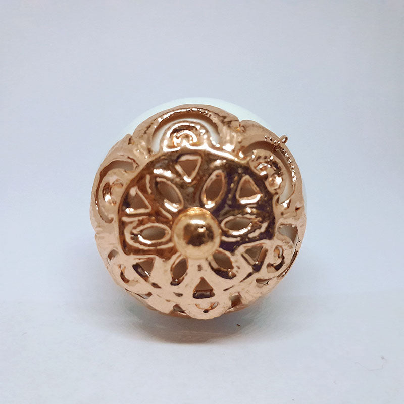 Pomello in ceramica “Sfera Preziosa Bianca & Rame"