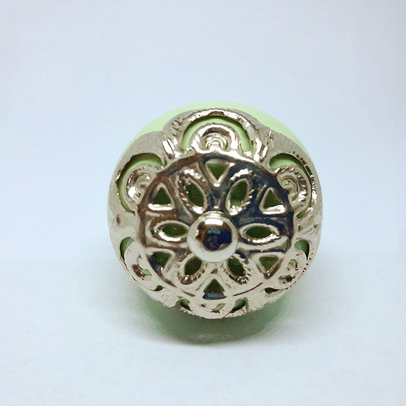 Pomello in ceramica “Sfera Preziosa Verde & Argento"