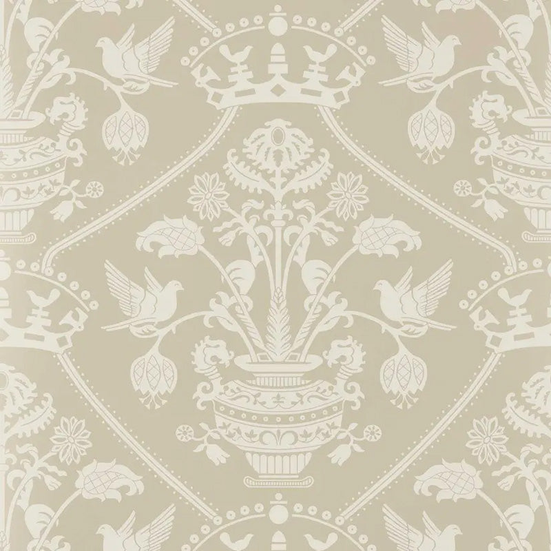 Carta da parati "Highgrove Damask Beige" - Highgrove - SANDERSON