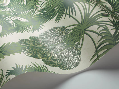 Carta da Parati "MARTYN LAWRENCE BULLARD" Hollywood palm verde e crema | COLE & SON