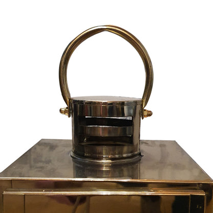 Lanterna grande "Light Gold", in vetro e metallo oro