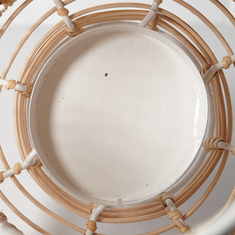 Lanterna "Cilindro", in vimini e ferro