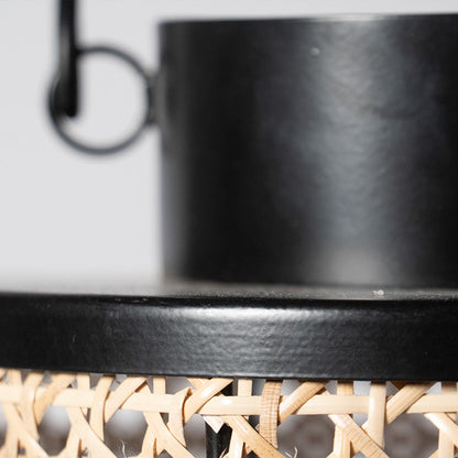 Lanterna piccola "Vienna", in ferro e paglia di Vienna