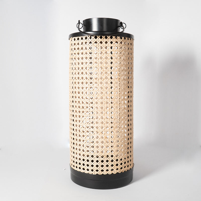 Lanterna grande "Vienna", in ferro e paglia di Vienna