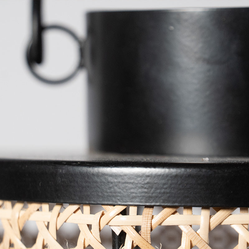 Lanterna grande "Vienna", in ferro e paglia di Vienna