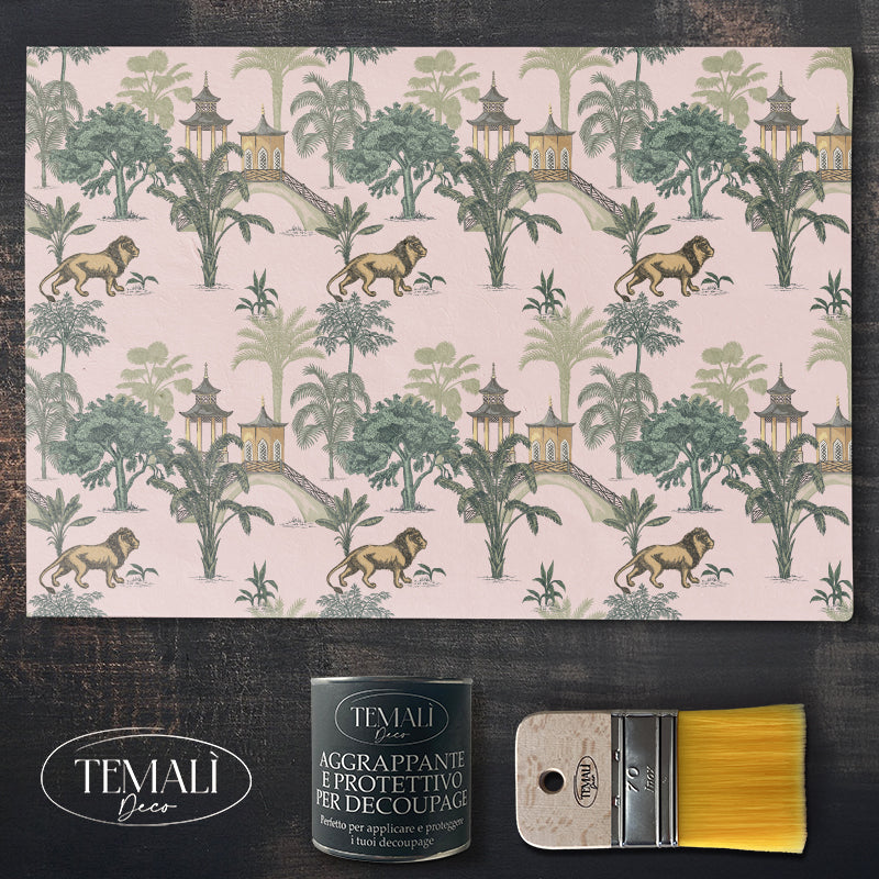 Dècoupage Tropical - Lion Chinoiserie