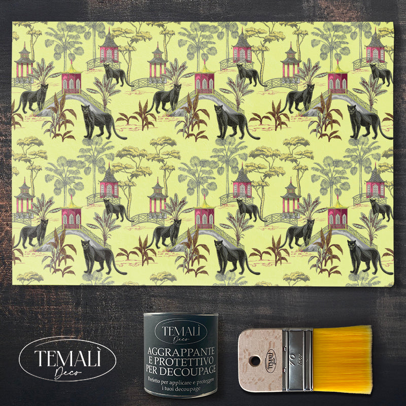 Dècoupage Tropical - Panther Chinoiserie