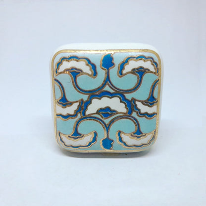 Pomello in ceramica “Fantasia Orientale Azzurra"