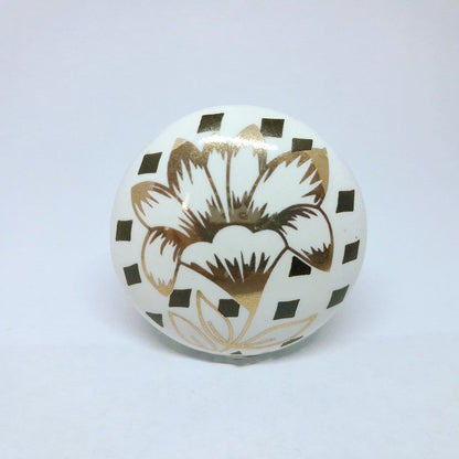 Pomello in ceramica “Fiore Dorato"