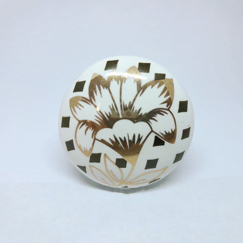Pomello in ceramica “Fiore Dorato"