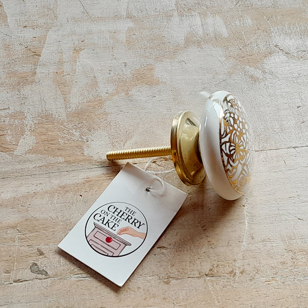 Pomello in ceramica “Farfalle Dorate"