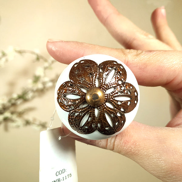 Pomello in ceramica “Fiore di Rame"