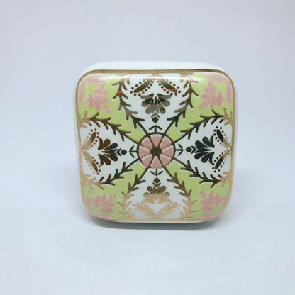 Pomello in ceramica “Fantasia Orientale Verde e Rosa"